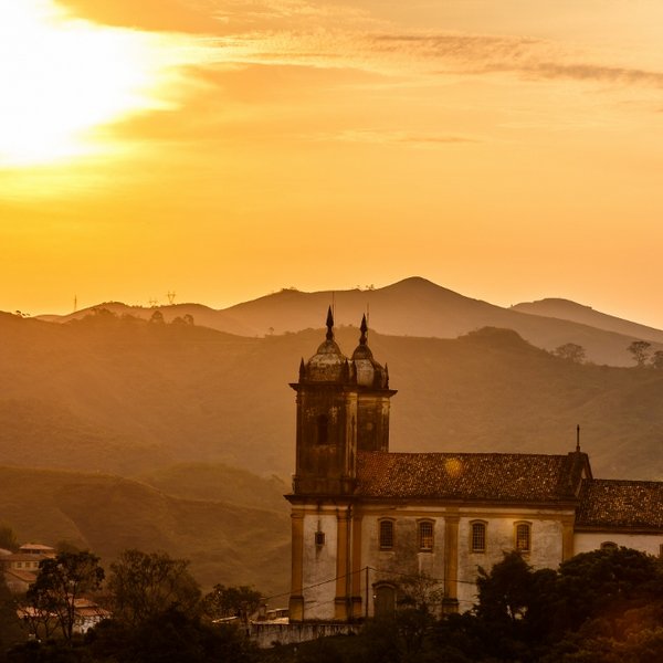 Kirche Sonnenuntergang Ouro Preto Brasilien