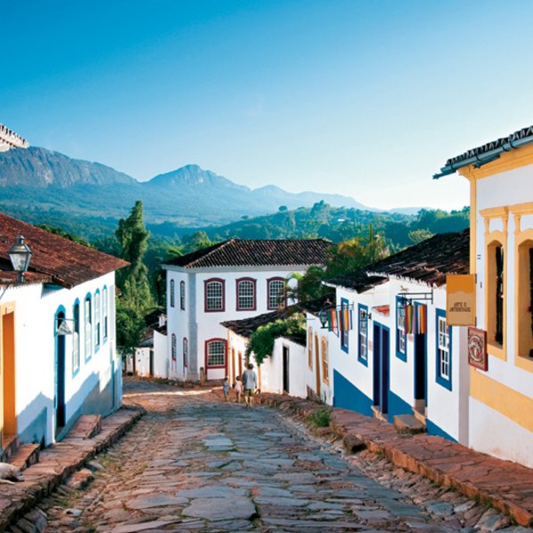 Straße in Tiradentes Brasilien