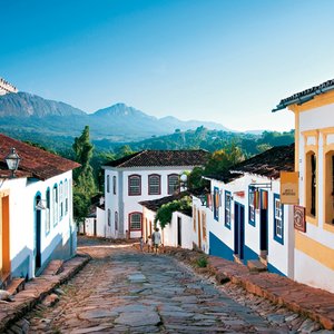 Straße in Tiradentes Brasilien