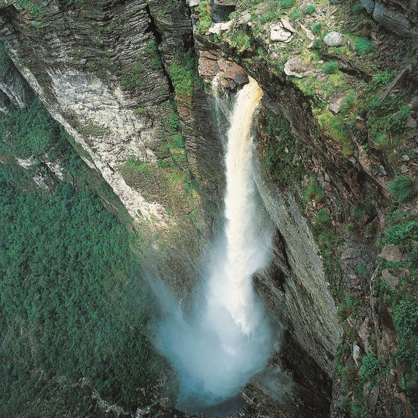 Wasserfall Cachoeira fumaca Chapada Diamantina Brasilien